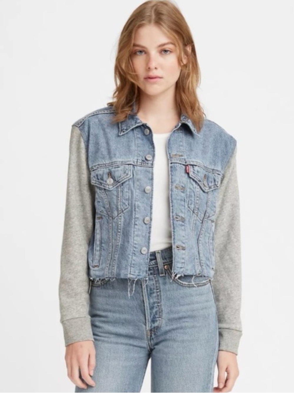 Levi's Ex Boyfriend Women's Hybrid Denim Trucker Colorblock Jacket